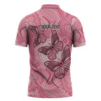 Personalized Pink Butterfly Spirit Zipper Polo Shirt Australia’s Breast Cancer Awareness - Aussie Hoodie