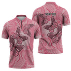 Personalized Pink Butterfly Spirit Zipper Polo Shirt Australia’s Breast Cancer Awareness - Aussie Hoodie