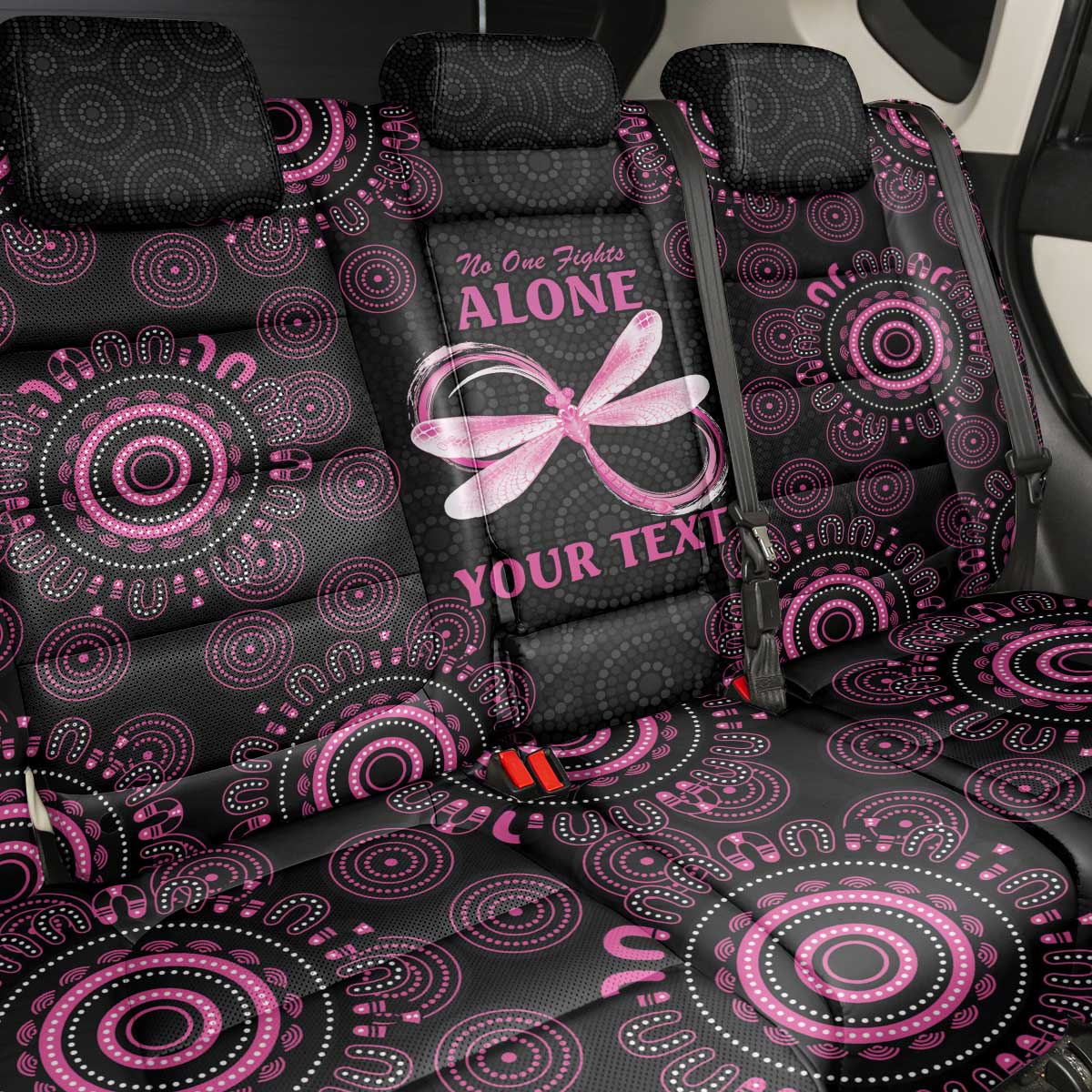 Personalized Pink Dragonfly Aboriginal of Hope Back Car Seat Cover Australia’s Breast Cancer Awareness - Aussie Hoodie
