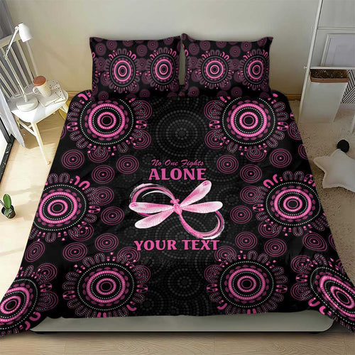 Personalized Pink Dragonfly Aboriginal of Hope Bedding Set Australia’s Breast Cancer Awareness - Aussie Hoodie