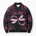 Personalized Pink Dragonfly Aboriginal of Hope Bomber Puffer Jacket Australia’s Breast Cancer Awareness - Aussie Hoodie