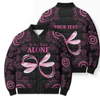 Personalized Pink Dragonfly Aboriginal of Hope Bomber Puffer Jacket Australia’s Breast Cancer Awareness - Aussie Hoodie