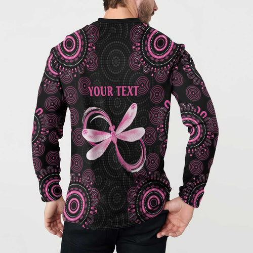 Personalized Pink Dragonfly Aboriginal of Hope Button Sweatshirt Australia’s Breast Cancer Awareness - Aussie Hoodie