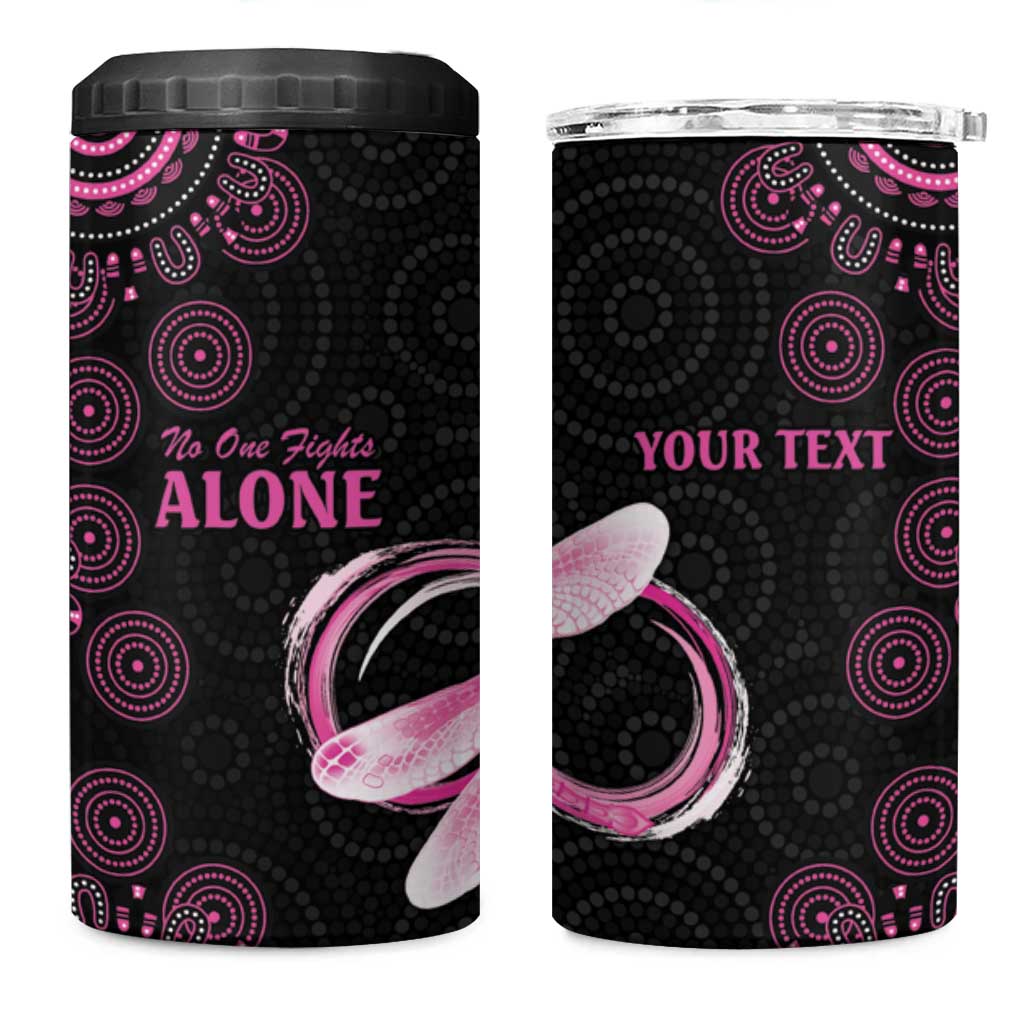 Personalized Pink Dragonfly Aboriginal of Hope 4 in 1 Can Cooler Tumbler Australia’s Breast Cancer Awareness - Aussie Hoodie