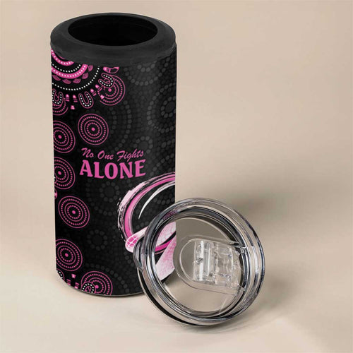 Personalized Pink Dragonfly Aboriginal of Hope 4 in 1 Can Cooler Tumbler Australia’s Breast Cancer Awareness - Aussie Hoodie