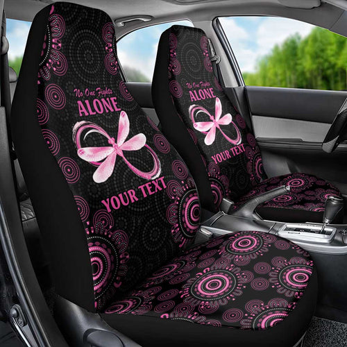 Personalized Pink Dragonfly Aboriginal of Hope Car Seat Cover Australia’s Breast Cancer Awareness - Aussie Hoodie