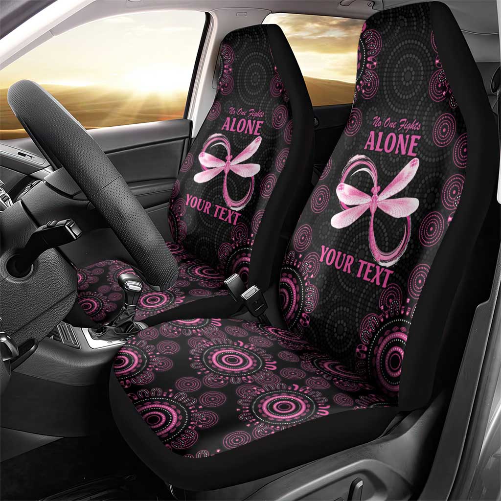 Personalized Pink Dragonfly Aboriginal of Hope Car Seat Cover Australia’s Breast Cancer Awareness - Aussie Hoodie
