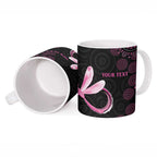 Personalized Pink Dragonfly Aboriginal of Hope Ceramic Mug Australia’s Breast Cancer Awareness - Aussie Hoodie