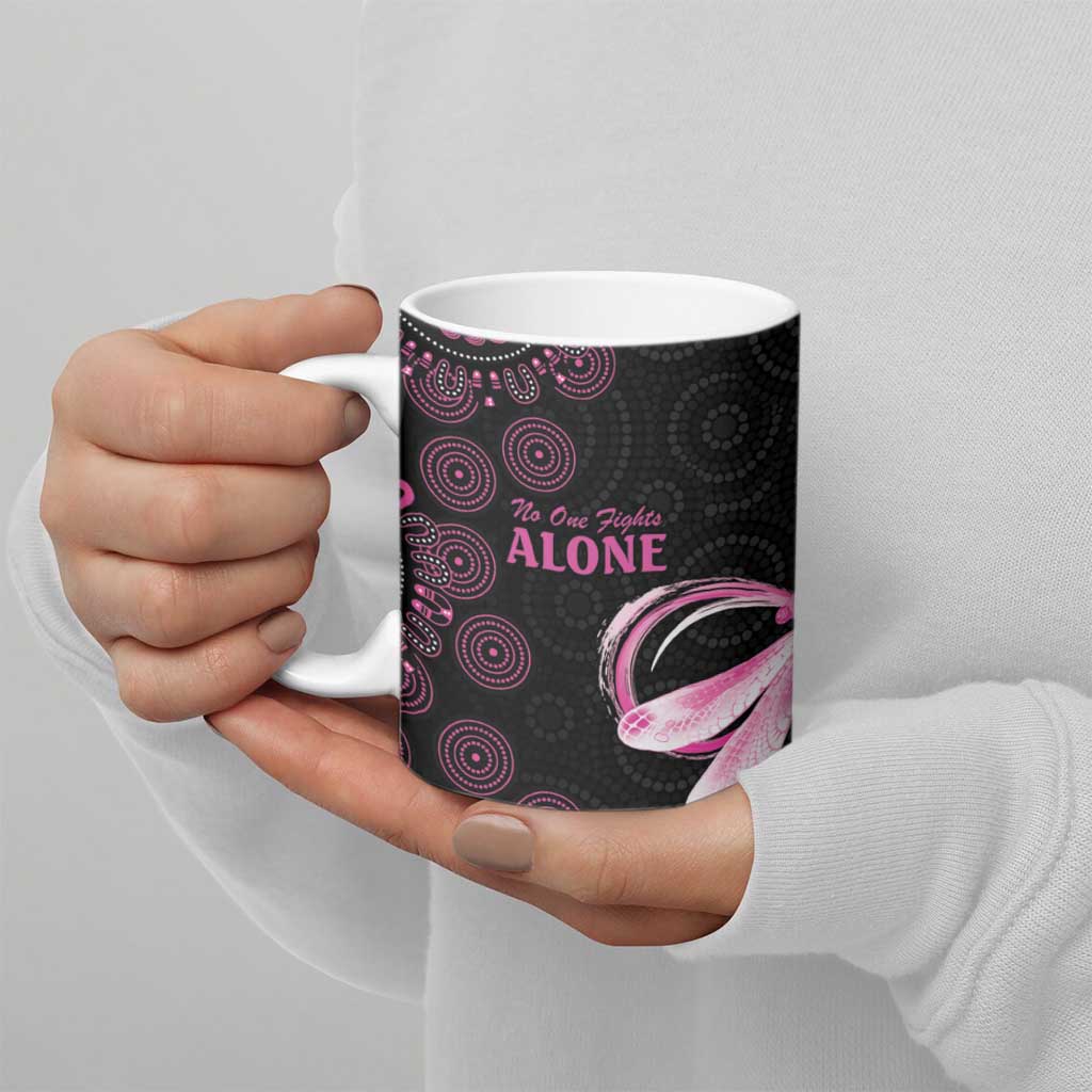 Personalized Pink Dragonfly Aboriginal of Hope Ceramic Mug Australia’s Breast Cancer Awareness - Aussie Hoodie