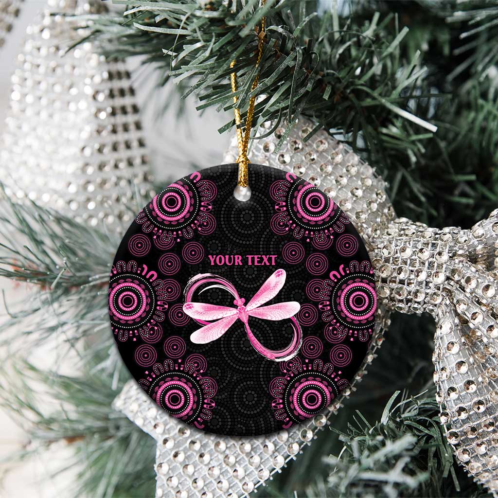 Personalized Pink Dragonfly Aboriginal of Hope Ceramic Ornament Australia’s Breast Cancer Awareness - Aussie Hoodie