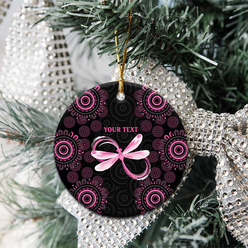 Personalized Pink Dragonfly Aboriginal of Hope Ceramic Ornament Australia’s Breast Cancer Awareness - Aussie Hoodie