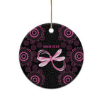 Personalized Pink Dragonfly Aboriginal of Hope Ceramic Ornament Australia’s Breast Cancer Awareness - Aussie Hoodie