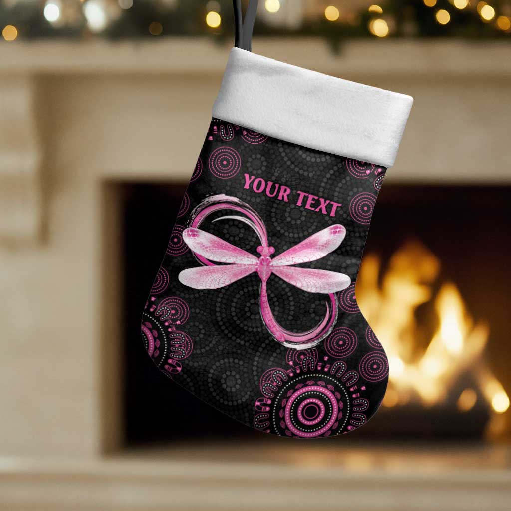 Personalized Pink Dragonfly Aboriginal of Hope Christmas Stocking Australia’s Breast Cancer Awareness - Aussie Hoodie