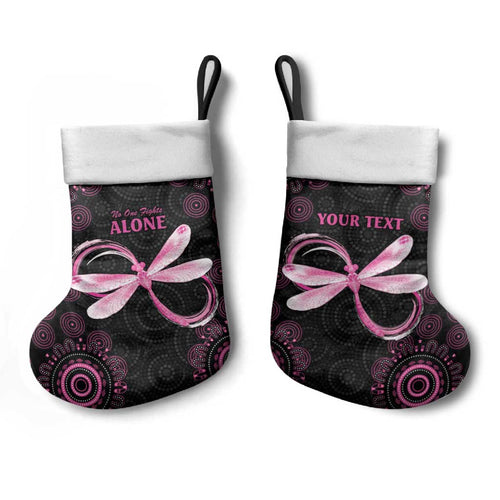 Personalized Pink Dragonfly Aboriginal of Hope Christmas Stocking Australia’s Breast Cancer Awareness - Aussie Hoodie