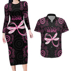Personalized Pink Dragonfly Aboriginal of Hope Couples Matching Long Sleeve Bodycon Dress and Hawaiian Shirt Australia’s Breast Cancer Awareness - Aussie Hoodie