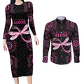 Personalized Pink Dragonfly Aboriginal of Hope Couples Matching Long Sleeve Bodycon Dress and Long Sleeve Button Shirt Australia’s Breast Cancer Awareness - Aussie Hoodie