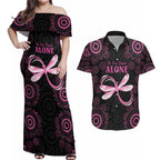 Personalized Pink Dragonfly Aboriginal of Hope Couples Matching Off Shoulder Maxi Dress and Hawaiian Shirt Australia’s Breast Cancer Awareness - Aussie Hoodie