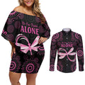 Personalized Pink Dragonfly Aboriginal of Hope Couples Matching Off Shoulder Short Dress and Long Sleeve Button Shirt Australia’s Breast Cancer Awareness - Aussie Hoodie