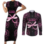 Personalized Pink Dragonfly Aboriginal of Hope Couples Matching Short Sleeve Bodycon Dress and Long Sleeve Button Shirt Australia’s Breast Cancer Awareness - Aussie Hoodie