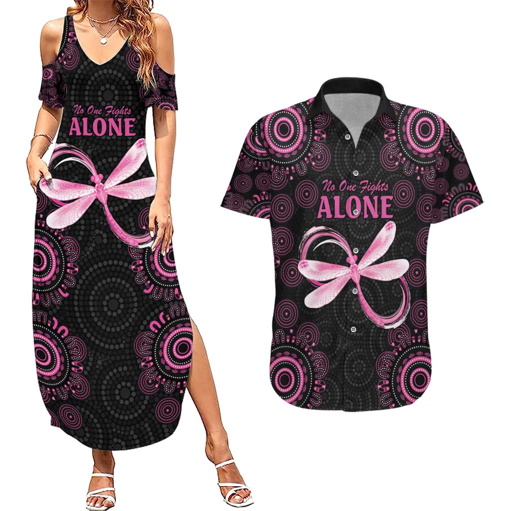 Personalized Pink Dragonfly Aboriginal of Hope Couples Matching Summer Maxi Dress and Hawaiian Shirt Australia’s Breast Cancer Awareness - Aussie Hoodie