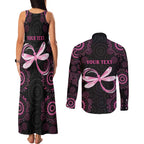 Personalized Pink Dragonfly Aboriginal of Hope Couples Matching Tank Maxi Dress and Long Sleeve Button Shirt Australia’s Breast Cancer Awareness - Aussie Hoodie
