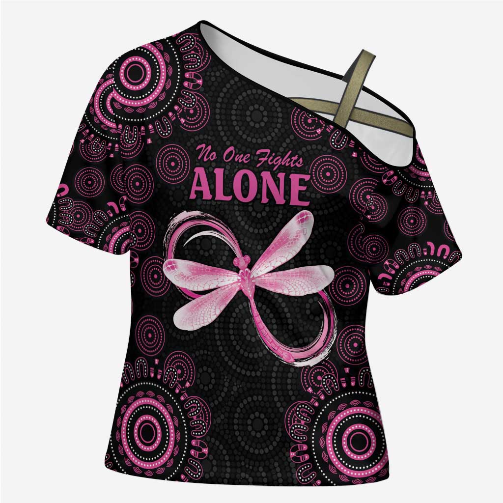 Personalized Pink Dragonfly Aboriginal of Hope Cross Shoulder Shirt Australia’s Breast Cancer Awareness - Aussie Hoodie