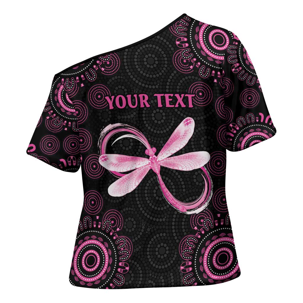 Personalized Pink Dragonfly Aboriginal of Hope Cross Shoulder Shirt Australia’s Breast Cancer Awareness - Aussie Hoodie