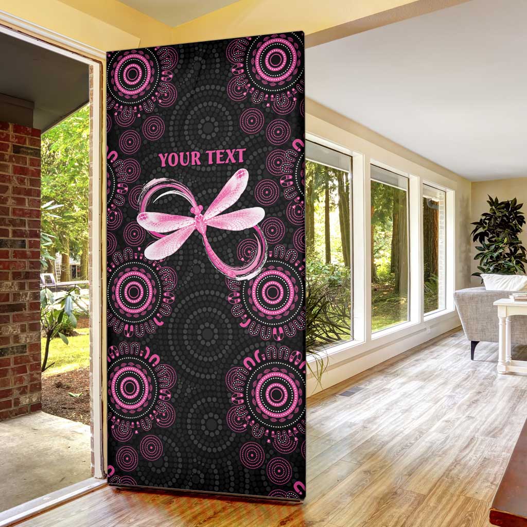 Personalized Pink Dragonfly Aboriginal of Hope Door Cover Australia’s Breast Cancer Awareness - Aussie Hoodie