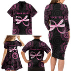 Personalized Pink Dragonfly Aboriginal of Hope Family Matching Long Sleeve Bodycon Dress and Hawaiian Shirt Australia’s Breast Cancer Awareness - Aussie Hoodie
