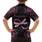 Personalized Pink Dragonfly Aboriginal of Hope Family Matching Off The Shoulder Long Sleeve Dress and Hawaiian Shirt Australia’s Breast Cancer Awareness - Aussie Hoodie