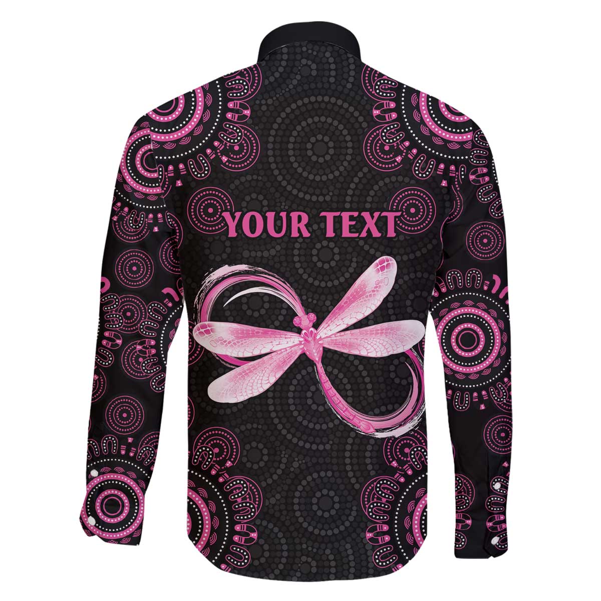 Personalized Pink Dragonfly Aboriginal of Hope Family Matching Off The Shoulder Long Sleeve Dress and Hawaiian Shirt Australia’s Breast Cancer Awareness - Aussie Hoodie