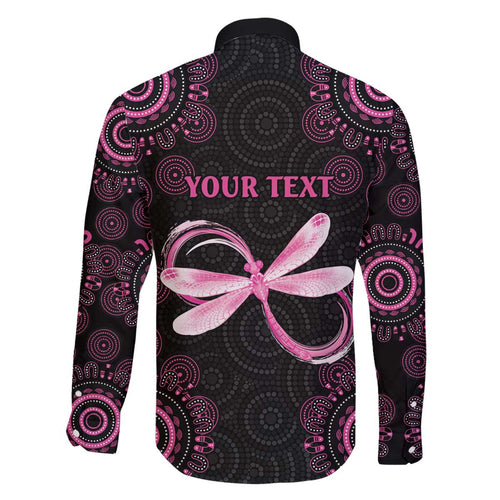 Personalized Pink Dragonfly Aboriginal of Hope Family Matching Off The Shoulder Long Sleeve Dress and Hawaiian Shirt Australia’s Breast Cancer Awareness - Aussie Hoodie