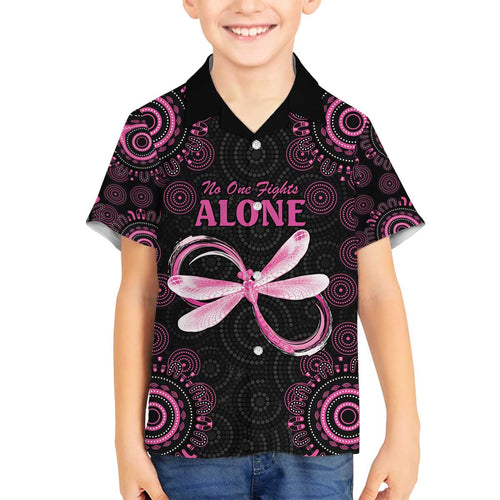 Personalized Pink Dragonfly Aboriginal of Hope Family Matching Off The Shoulder Long Sleeve Dress and Hawaiian Shirt Australia’s Breast Cancer Awareness - Aussie Hoodie
