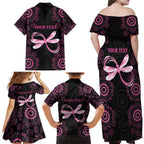 Personalized Pink Dragonfly Aboriginal of Hope Family Matching Off Shoulder Maxi Dress and Hawaiian Shirt Australia’s Breast Cancer Awareness - Aussie Hoodie