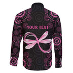 Personalized Pink Dragonfly Aboriginal of Hope Family Matching Off Shoulder Short Dress and Hawaiian Shirt Australia’s Breast Cancer Awareness - Aussie Hoodie