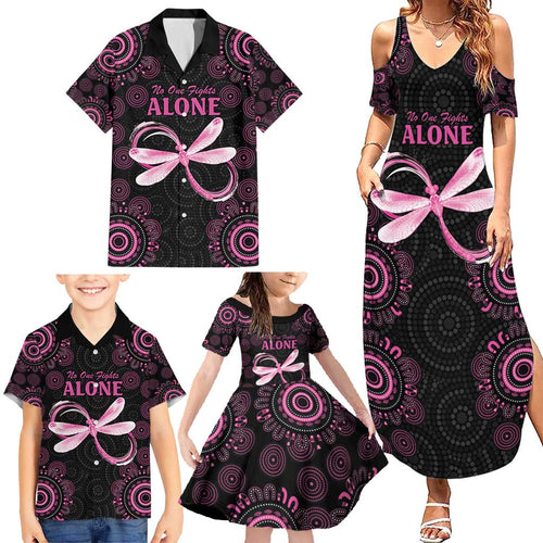 Personalized Pink Dragonfly Aboriginal of Hope Family Matching Summer Maxi Dress and Hawaiian Shirt Australia’s Breast Cancer Awareness - Aussie Hoodie