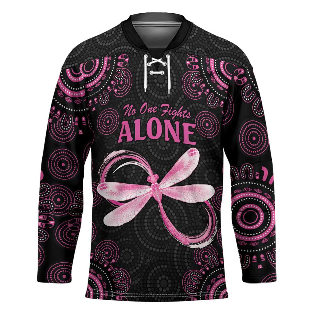Personalized Pink Dragonfly Aboriginal of Hope Hockey Jersey Australia���s Breast Cancer Awareness - Aussie Hoodie