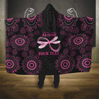 Personalized Pink Dragonfly Aboriginal of Hope Hooded Blanket Australia’s Breast Cancer Awareness - Aussie Hoodie