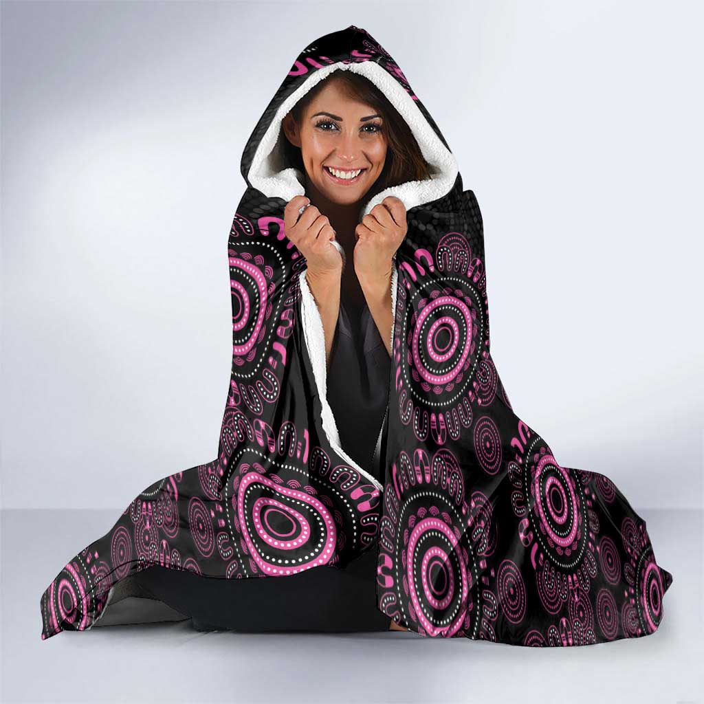 Personalized Pink Dragonfly Aboriginal of Hope Hooded Blanket Australia’s Breast Cancer Awareness - Aussie Hoodie