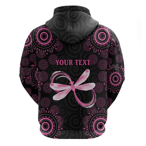 Personalized Pink Dragonfly Aboriginal of Hope Hoodie Australia’s Breast Cancer Awareness - Aussie Hoodie