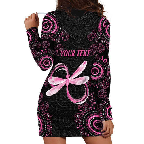 Personalized Pink Dragonfly Aboriginal of Hope Hoodie Dress Australia’s Breast Cancer Awareness - Aussie Hoodie