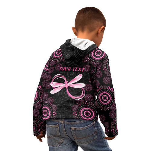 Personalized Pink Dragonfly Aboriginal of Hope Kid Hoodie Australia’s Breast Cancer Awareness - Aussie Hoodie