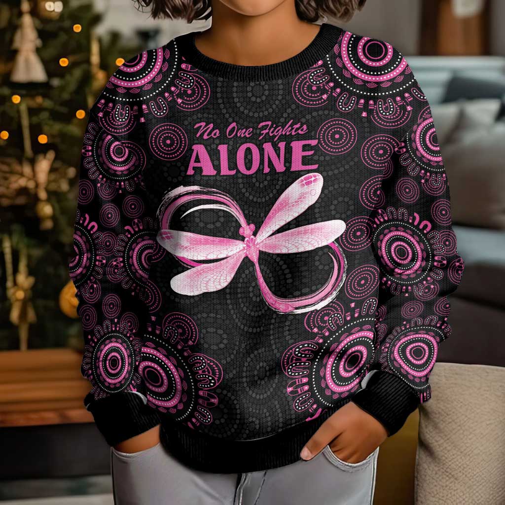 Personalized Pink Dragonfly Aboriginal of Hope Kid Ugly Christmas Sweater Australia’s Breast Cancer Awareness - Aussie Hoodie