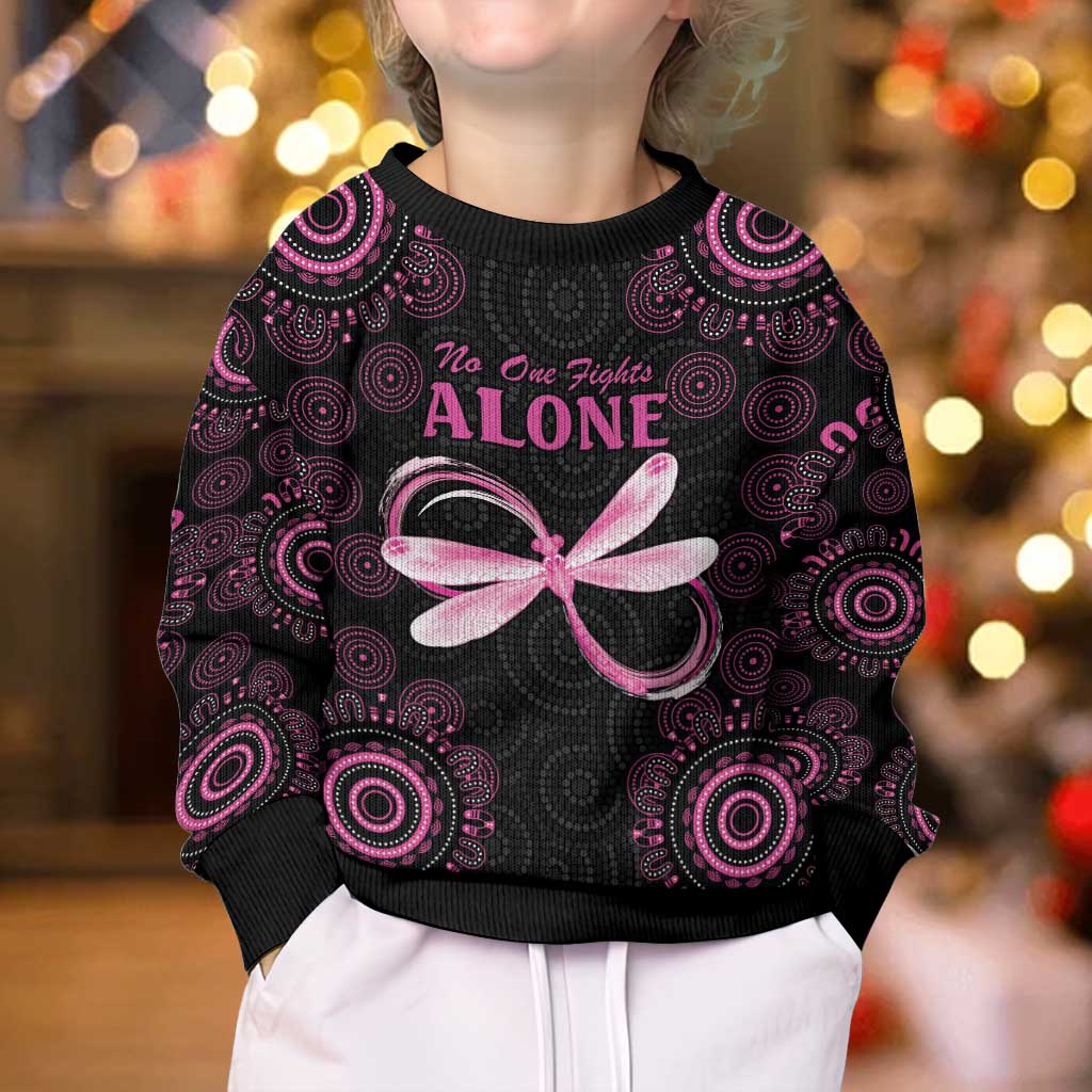 Personalized Pink Dragonfly Aboriginal of Hope Kid Ugly Christmas Sweater Australia’s Breast Cancer Awareness - Aussie Hoodie