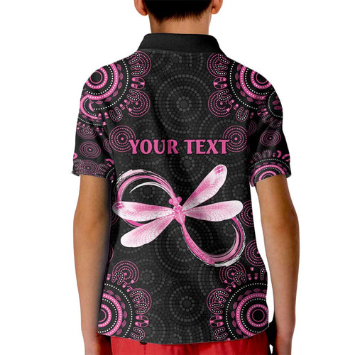 Personalized Pink Dragonfly Aboriginal of Hope Kid Polo Shirt Australia’s Breast Cancer Awareness - Aussie Hoodie