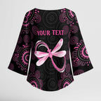 Personalized Pink Dragonfly Aboriginal of Hope Kimono Sleeve Blouse Australia’s Breast Cancer Awareness - Aussie Hoodie