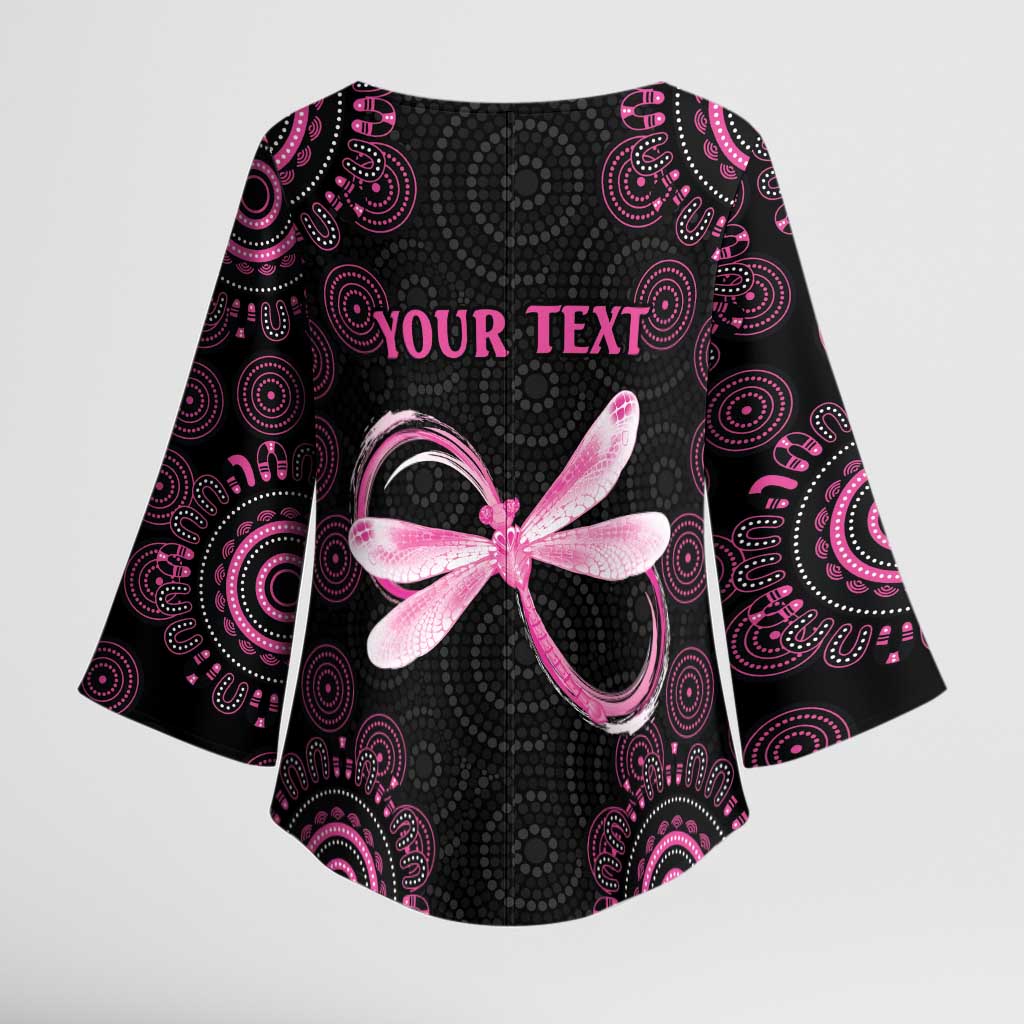 Personalized Pink Dragonfly Aboriginal of Hope Kimono Sleeve Blouse Australia’s Breast Cancer Awareness - Aussie Hoodie