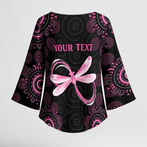 Personalized Pink Dragonfly Aboriginal of Hope Kimono Sleeve Blouse Australia’s Breast Cancer Awareness - Aussie Hoodie