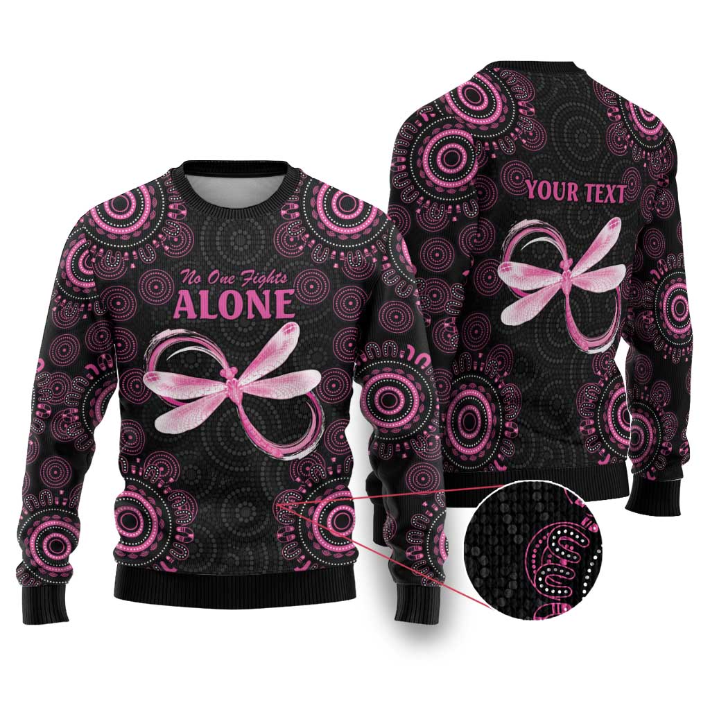 Personalized Pink Dragonfly Aboriginal of Hope Ugly Christmas Sweater Australia’s Breast Cancer Awareness - Aussie Hoodie