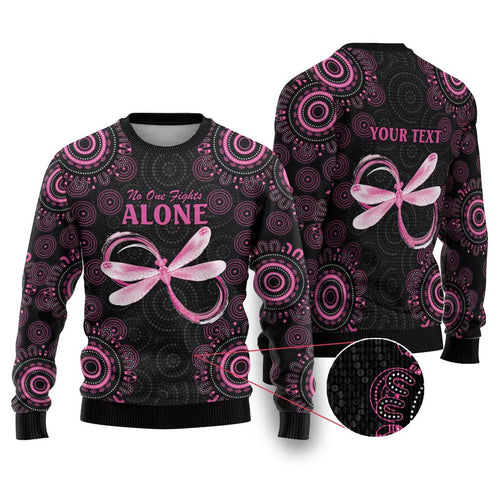Personalized Pink Dragonfly Aboriginal of Hope Ugly Christmas Sweater Australia’s Breast Cancer Awareness - Aussie Hoodie